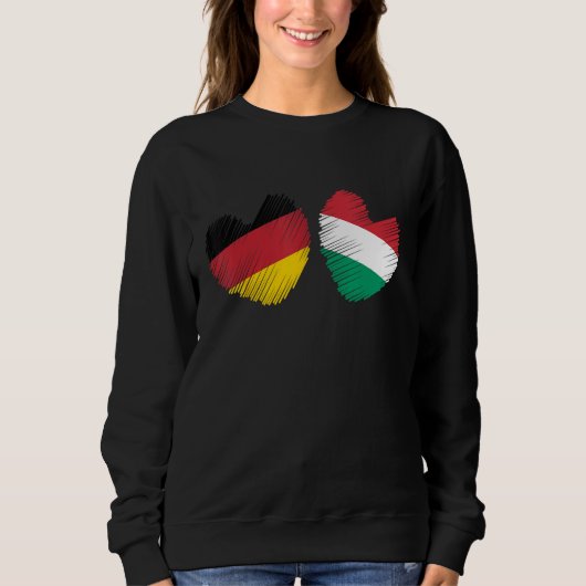 Germany Hungary Heart German Flag Hungarian Flag H Trui (Voorkant)