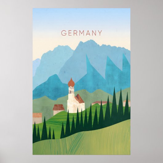 Germany Minimal Travel Poster (Voorkant)