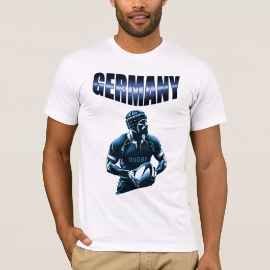 Germany - Rugby Spieler mit Trikot T-shirt (Voorkant)