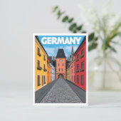 Germany Street Scene Retro Travel Briefkaart (Staand voorkant)
