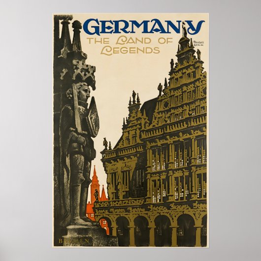 Germany Travel Poster German Art Print (Voorkant)