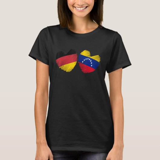 Germany Venezuela Heart German Flag Venezuelan Fla T-shirt (Voorkant)