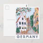 Germany Village Illustrated Travel Postcard  Briefkaart (Voorkant / Achterkant)