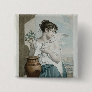 Germinal, zevende maand Republikeinse kalender Vierkante Button 5,1 Cm
