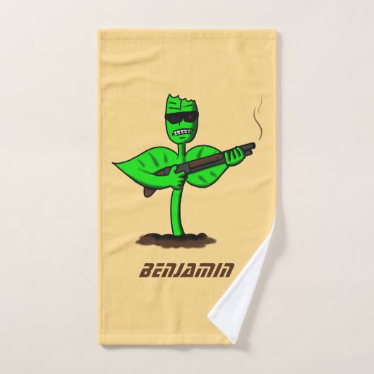 Germinator cyborg plant grappige cartoon bad handdoek (Handdoek)
