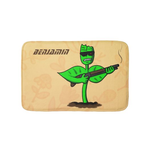 Germinator cyborg plant grappige cartoon badmat (Voorkant)