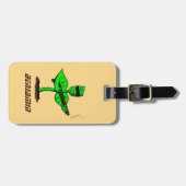 Germinator cyborg plant grappige cartoon bagagelabel (Voorkant horizontaal)