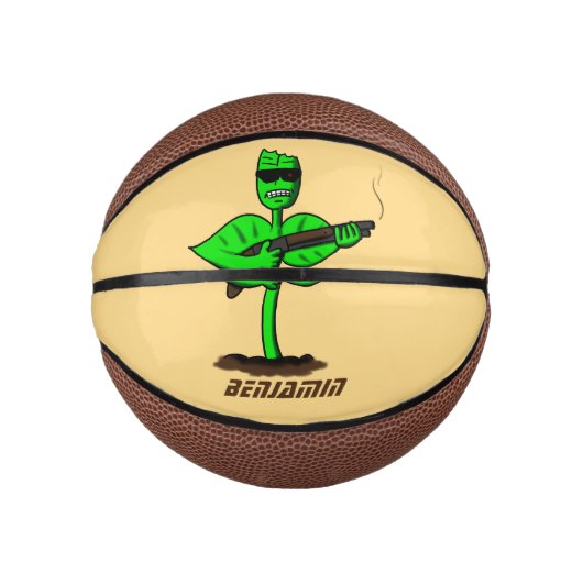 Germinator cyborg plant grappige cartoon basketbal (Voorkant)