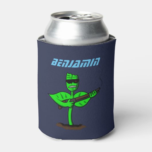 Germinator cyborg plant grappige cartoon blikjeskoeler (Blikje Voorkant)