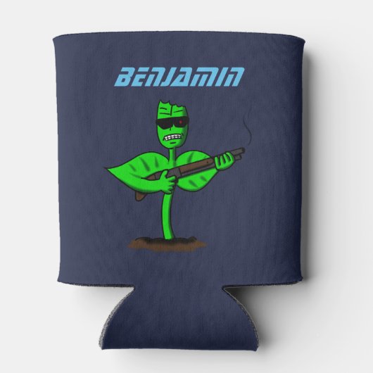 Germinator cyborg plant grappige cartoon blikjeskoeler (Achterkant)