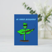 Germinator cyborg plant grappige cartoon briefkaart (Staand voorkant)