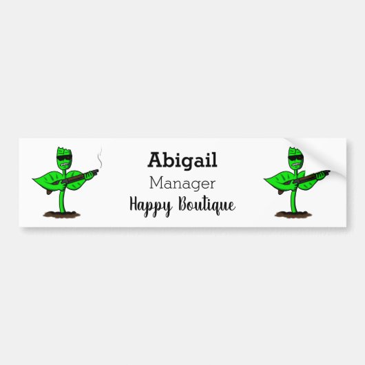 Germinator cyborg plant grappige cartoon bumpersticker (Voorkant)