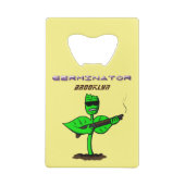 Germinator cyborg plant grappige cartoon creditkaart flessenopener (Achterkant)