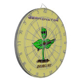 Germinator cyborg plant grappige cartoon dartbord (Voorkant Links)