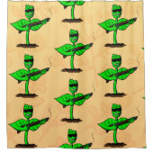 Germinator cyborg plant grappige cartoon douchegordijn (Voorkant)