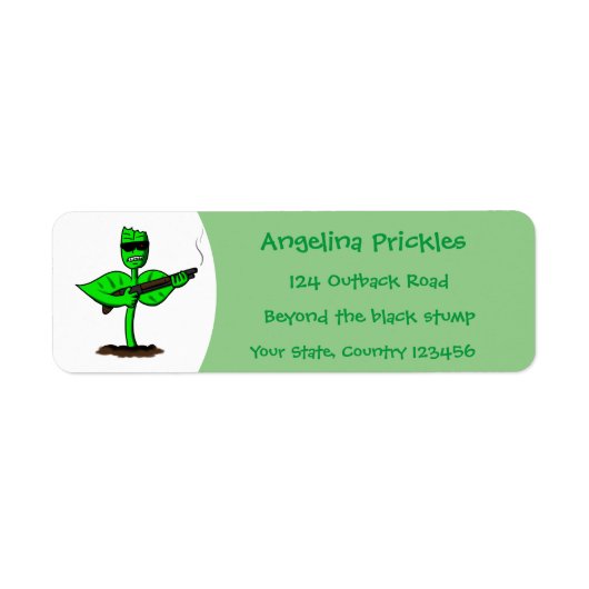 Germinator cyborg plant grappige cartoon etiket (Voorkant)