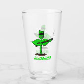 Germinator cyborg plant grappige cartoon glas (Achterkant)