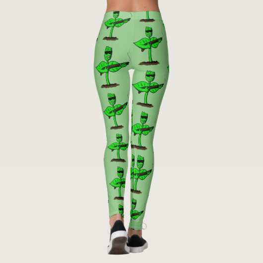 Germinator cyborg plant grappige cartoon leggings (Achterkant)