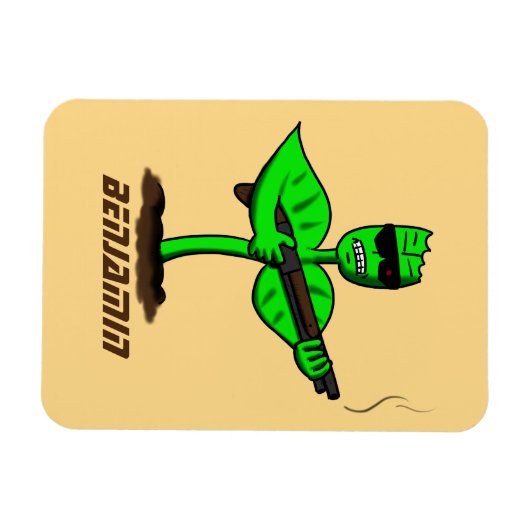 Germinator cyborg plant grappige cartoon magneet (Horizontaal)