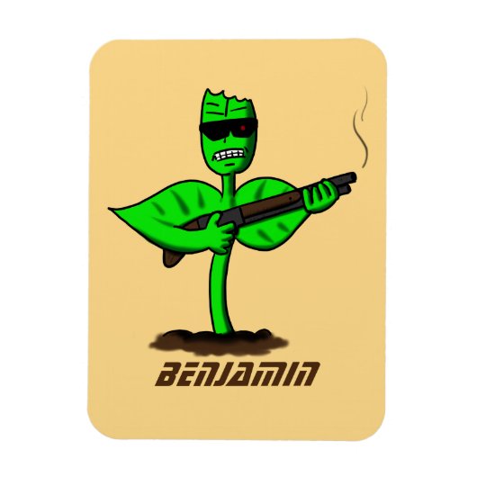 Germinator cyborg plant grappige cartoon magneet (Verticaal)