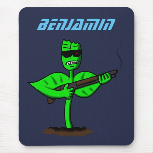 Germinator cyborg plant grappige cartoon muismat (Voorkant)