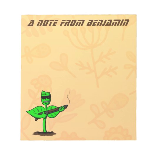 Germinator cyborg plant grappige cartoon notitieblok (Voorkant)