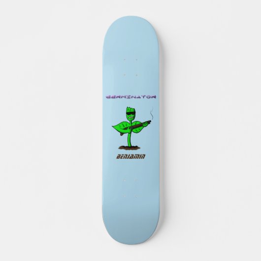 Germinator cyborg plant grappige cartoon persoonlijk skateboard (Voorkant)