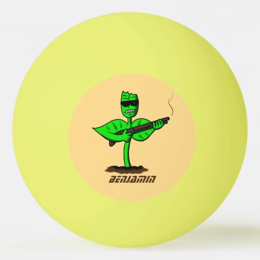 Germinator cyborg plant grappige cartoon pingpongbal (Voorkant)