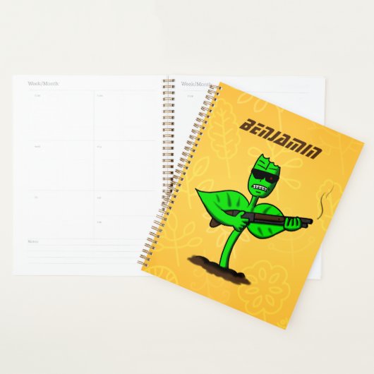 Germinator cyborg plant grappige cartoon planner (Display)