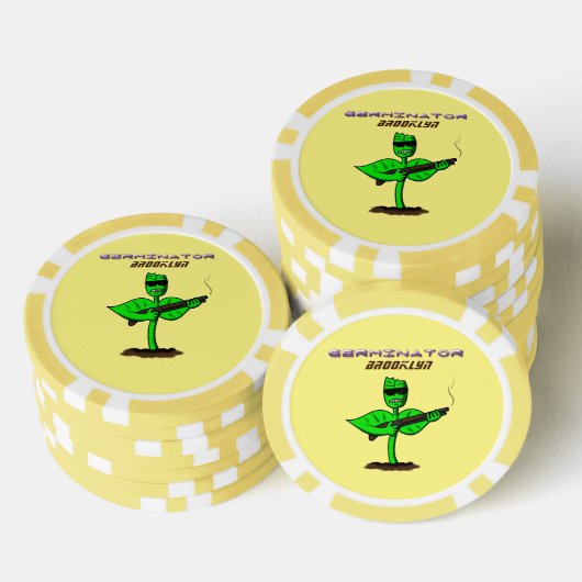 Germinator cyborg plant grappige cartoon poker chips (Opstapeling)
