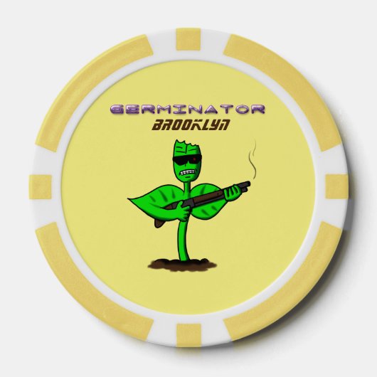 Germinator cyborg plant grappige cartoon poker chips (Voorkant)