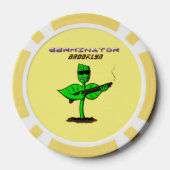Germinator cyborg plant grappige cartoon poker chips (Achterkant)