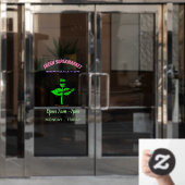 Germinator cyborg plant grappige cartoon raamsticker (Kantoordeur)