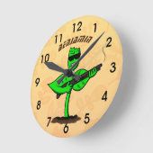 Germinator cyborg plant grappige cartoon ronde klok (Hoek)