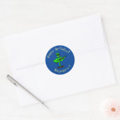 Germinator cyborg plant grappige cartoon ronde sticker (Envelop)