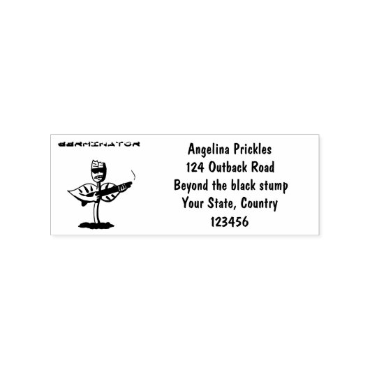 Germinator cyborg plant grappige cartoon rubberstempel (Afrduk)