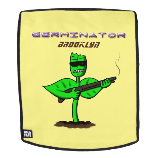 Germinator cyborg plant grappige cartoon rugtassen (Verwijderbaar gezicht)