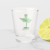 Germinator cyborg plant grappige cartoon shot glas (Achterkant)