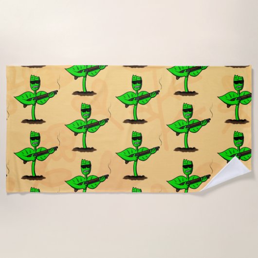 Germinator cyborg plant grappige cartoon strandlaken (Voorkant)