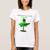 Germinator cyborg plant grappige cartoon t-shirt (Voorkant)