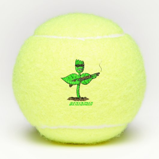 Germinator cyborg plant grappige cartoon tennisballen (Voorkant)