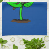 Germinator cyborg plant grappige cartoon theedoek (Gevouwen)