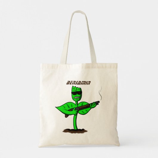 Germinator cyborg plant grappige cartoon tote bag (Achterkant)