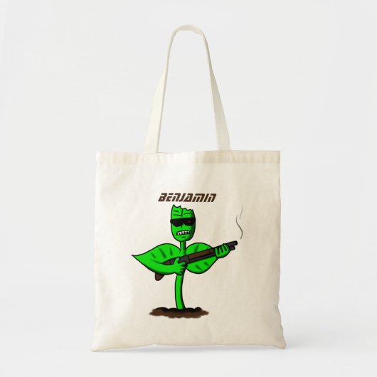Germinator cyborg plant grappige cartoon tote bag (Voorkant)