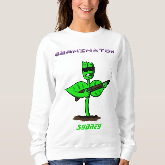 Germinator cyborg plant grappige cartoon trui (Voorkant)