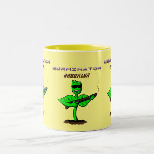 Germinator cyborg plant grappige cartoon tweekleurige koffiemok