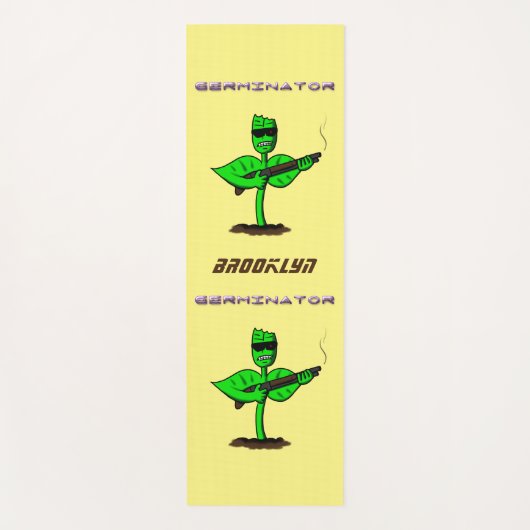 Germinator cyborg plant grappige cartoon yogamat (Voorkant)