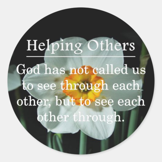 Geroepen om anderen te helpen ronde sticker (Voorkant)