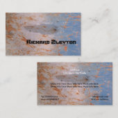 Geroest, gecorrodeerd metaal, textuur op maat visitekaartje (Voorkant / Achterkant)