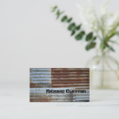 Geroest gegolfd metaal, textuur op maat visitekaartje (Staand voorkant)